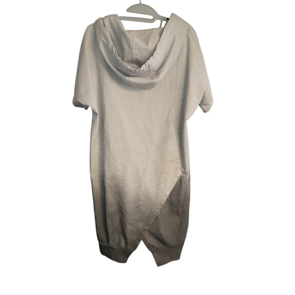 Driftera Long Zip-up Hoodie Jacket Ombre Gray Short Sleeves M Grunge Gorpcore